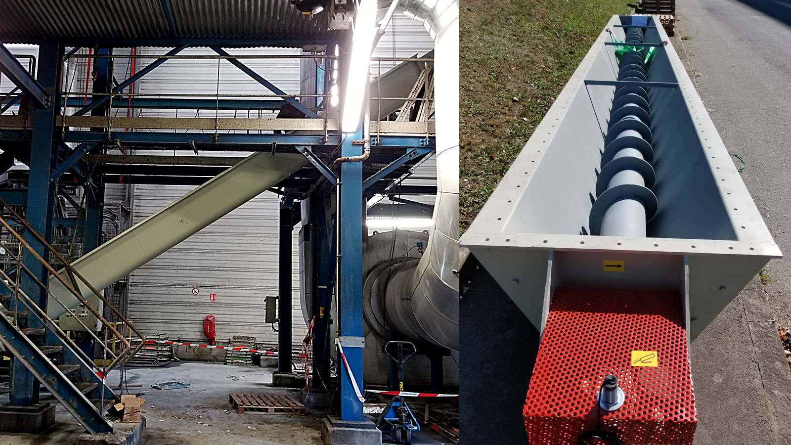 Remplacement des 2 vis d’extraction des cendres sous filtre à manche